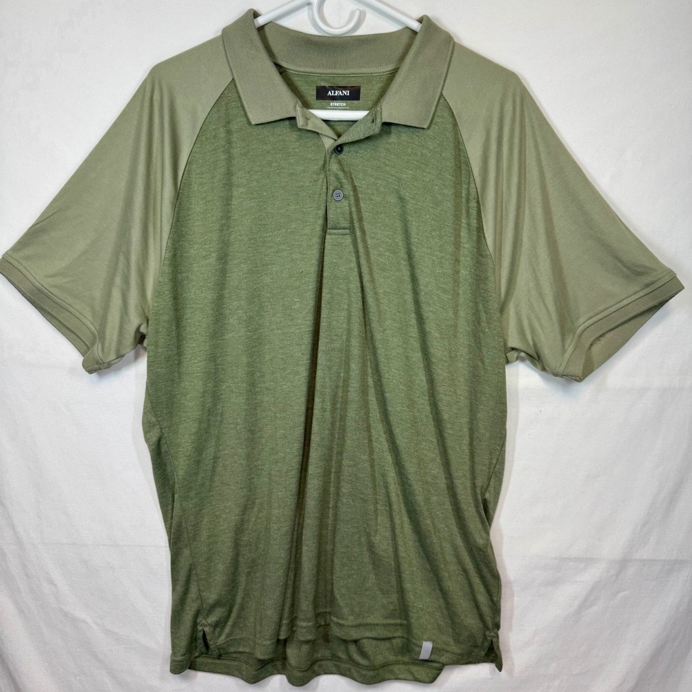 Alfani Men's Stretch Polo Shirt Golf Casual Short Sleeve Olive Green Sz‎ XL